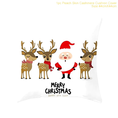 45Cm Christmas Cushion Cover Pillowcase 2024 Christmas Decorations for Home Ornament Xmas New Year Christmas Decor 2023 Noel