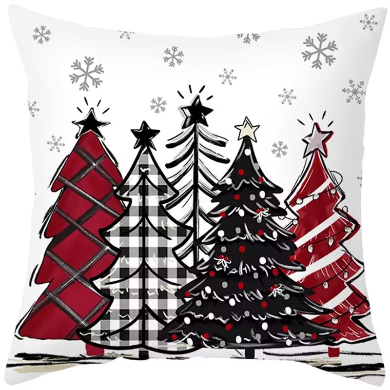 45Cm Christmas Cushion Cover Pillowcase 2024 Christmas Decorations for Home Ornament Xmas New Year Christmas Decor 2023 Noel