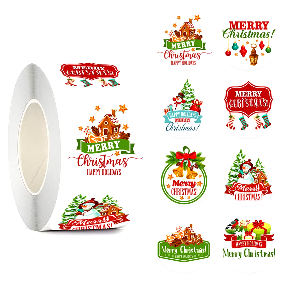 500Pcs Merry Christmas Stickers Cristmas Xmas Party Seal Labels Stickers for DIY Gifts Baking Package Envelope Stationery Decor