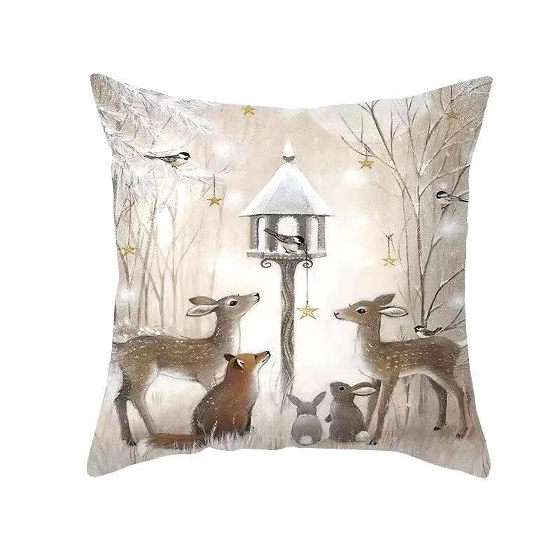 45Cm Christmas Cushion Cover Pillowcase 2024 Christmas Decorations for Home Ornament Xmas New Year Christmas Decor 2023 Noel