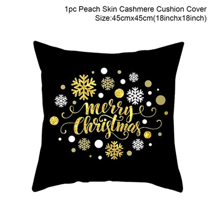 45Cm Christmas Cushion Cover Pillowcase 2024 Christmas Decorations for Home Ornament Xmas New Year Christmas Decor 2023 Noel