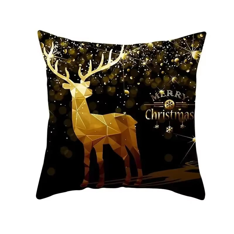 45Cm Christmas Cushion Cover Pillowcase 2024 Christmas Decorations for Home Ornament Xmas New Year Christmas Decor 2023 Noel