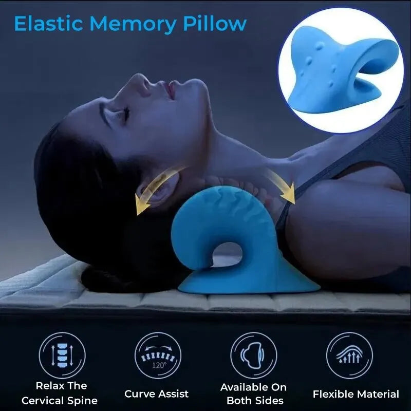 Neck and Shoulder Relaxer Cervical Traction Device for Relief and Cervical Spine Alignment Chiropractic Pillow Neck Stretcher