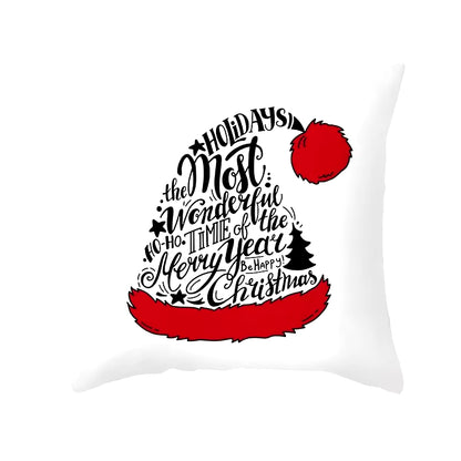 45Cm Christmas Cushion Cover Pillowcase 2024 Christmas Decorations for Home Ornament Xmas New Year Christmas Decor 2023 Noel