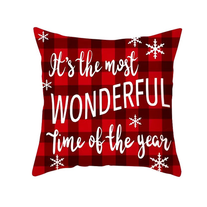 45Cm Christmas Cushion Cover Pillowcase 2024 Christmas Decorations for Home Ornament Xmas New Year Christmas Decor 2023 Noel