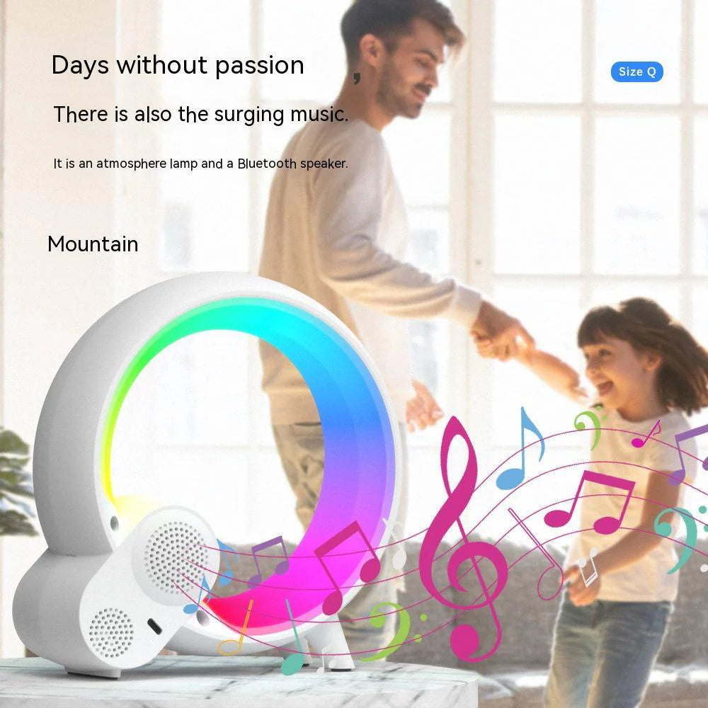 Creative Q Light Analog Sunrise Digital Display Alarm Clock Bluetooth Audio Intelligent Wake-Up Q Colorful Atmosphere Light