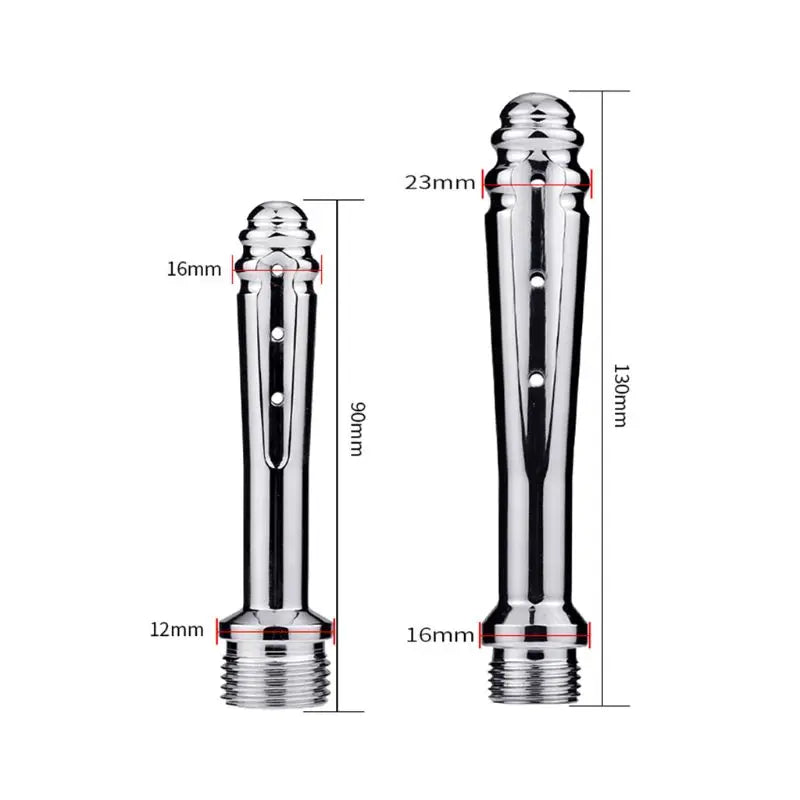 ANAL Enema Cleaning Shower Stainless Steel Colonic Douche Nozzle Vaginal Wash 13*2.3*1.6Cm 9*1.2*1.6Cm 13*5Cm