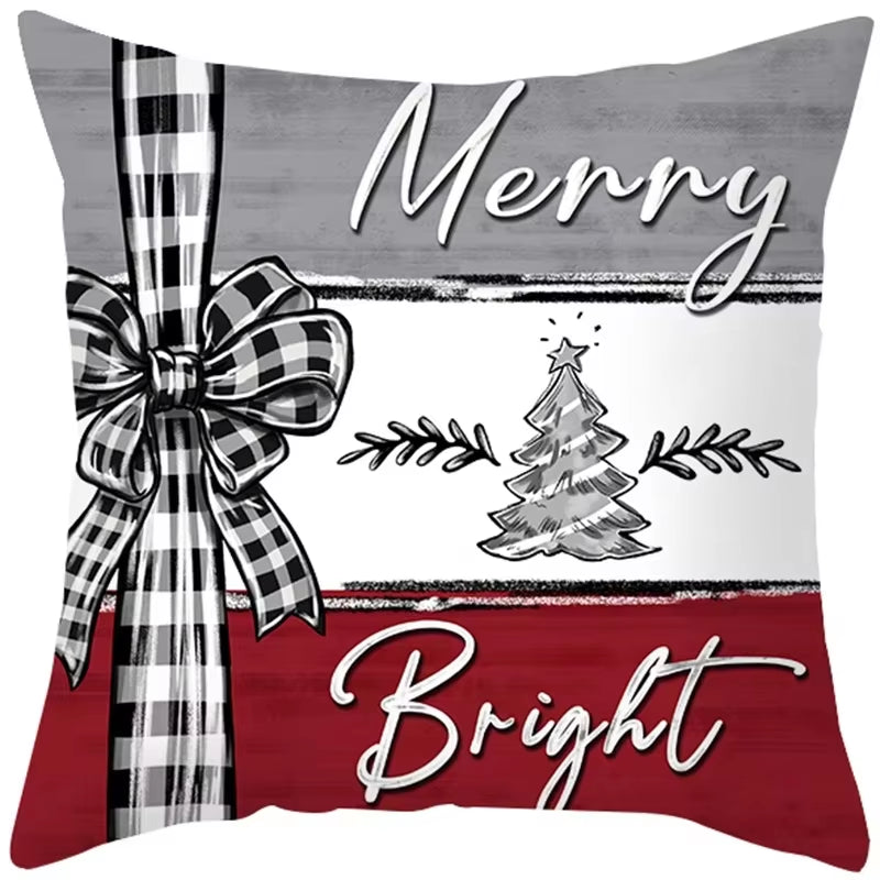 45Cm Christmas Cushion Cover Pillowcase 2024 Christmas Decorations for Home Ornament Xmas New Year Christmas Decor 2023 Noel