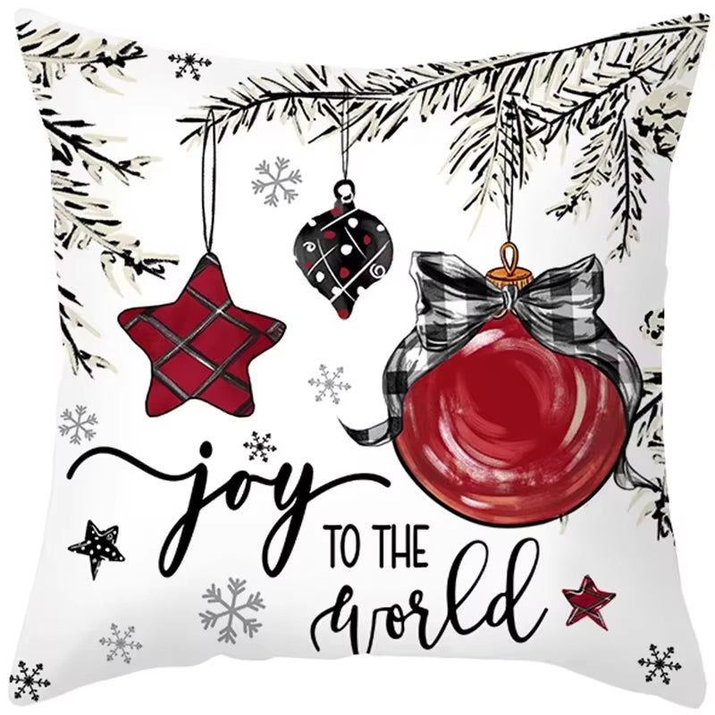 45Cm Christmas Cushion Cover Pillowcase 2024 Christmas Decorations for Home Ornament Xmas New Year Christmas Decor 2023 Noel