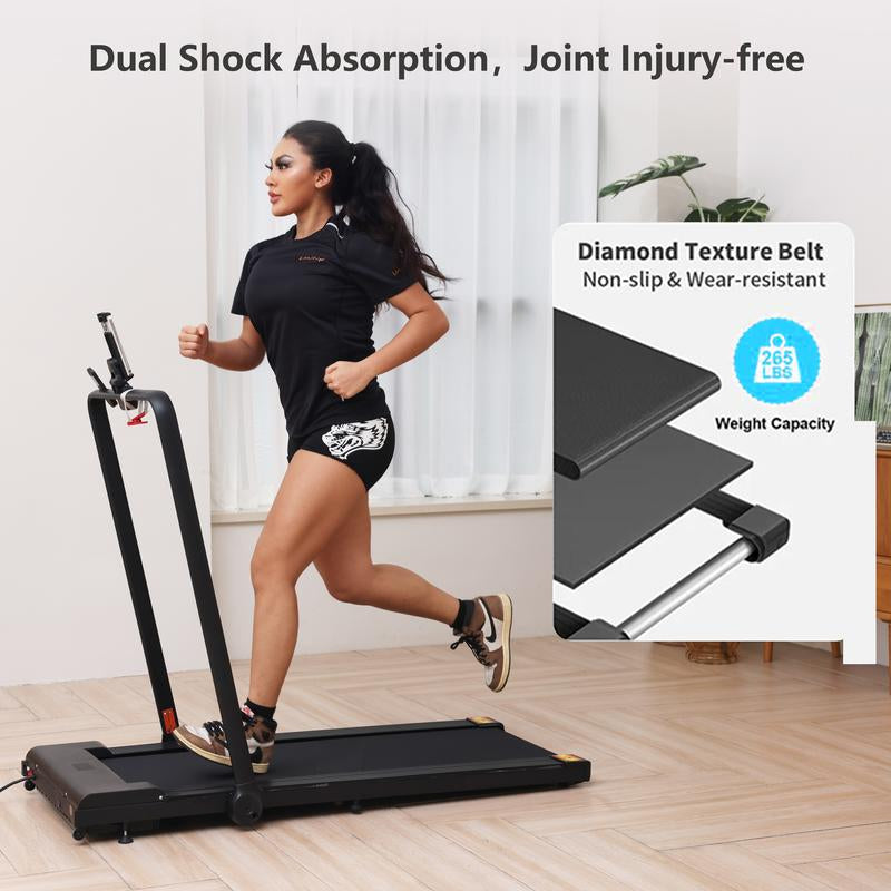 LICHICO/YRUN under Desk Treadmill 2-In-1 Portable Folding Treadmill with Stand,Remote Control for Remote Adjustment,Wheels for Easy Mobility,Suitable for Home and Office Use