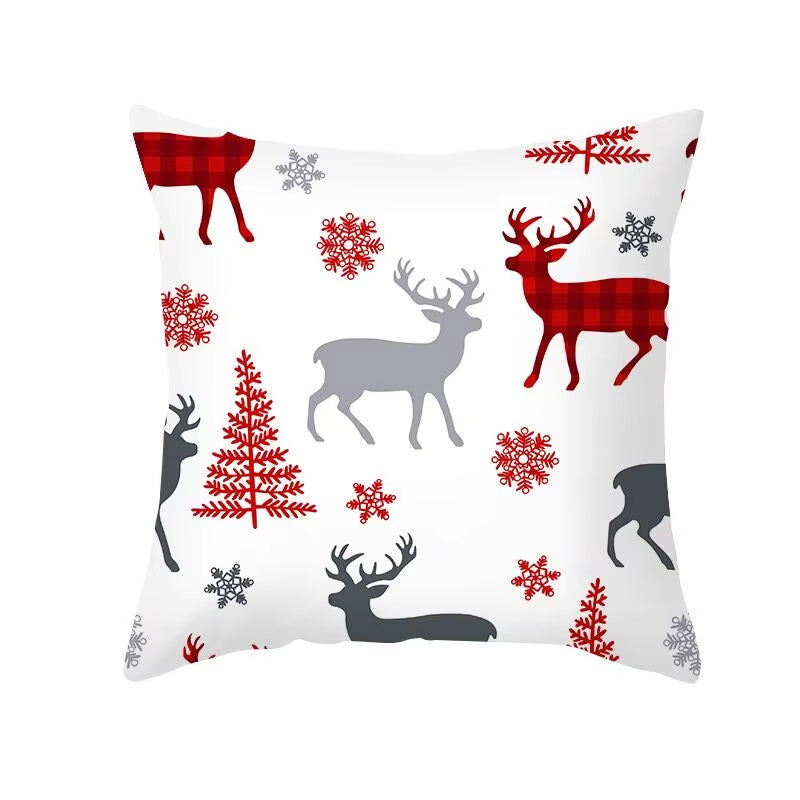 45Cm Christmas Cushion Cover Pillowcase 2024 Christmas Decorations for Home Ornament Xmas New Year Christmas Decor 2023 Noel