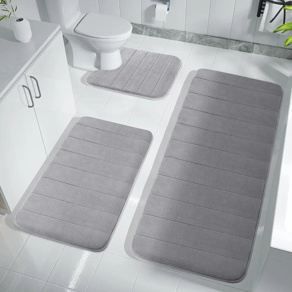 Super Absorbent Bath Mat Memory Foam Carpet Non-Slip Bathroom Rug Bathtub Side Floor Rugs Shower Room Doormat Toilet Footpad